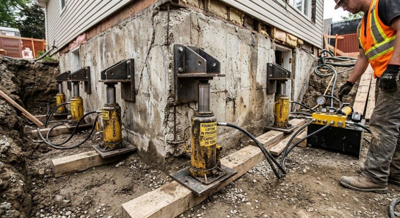 Foundation Jacking in Canton, MA