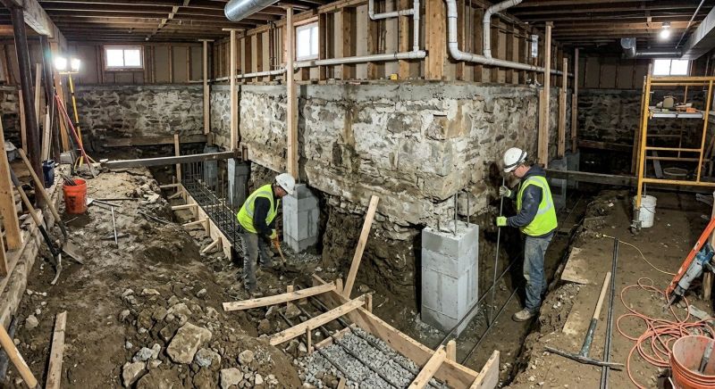 Foundation Underpinning in Needham, MA