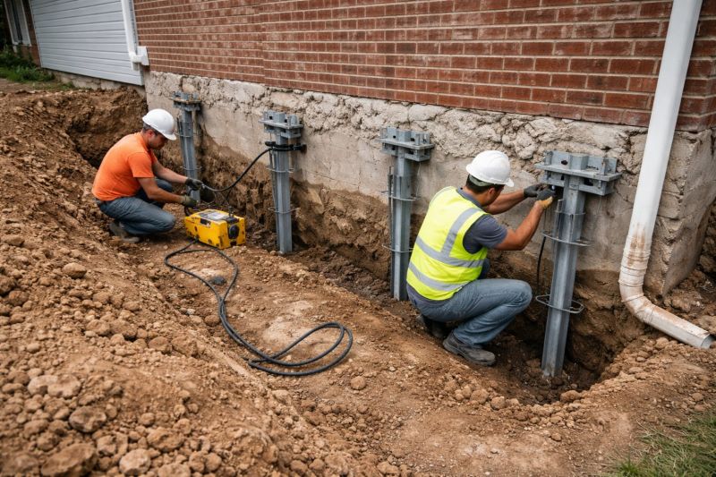 Helical Piers Installation in Needham, MA
