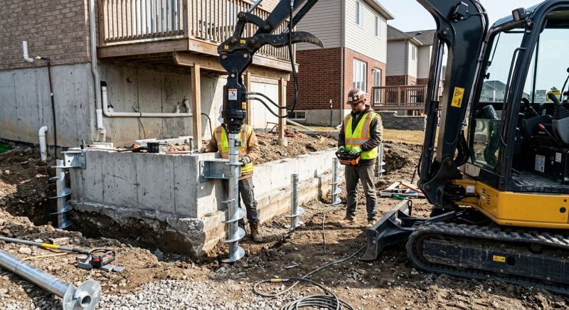 Helical Pile Installation in Needham, MA