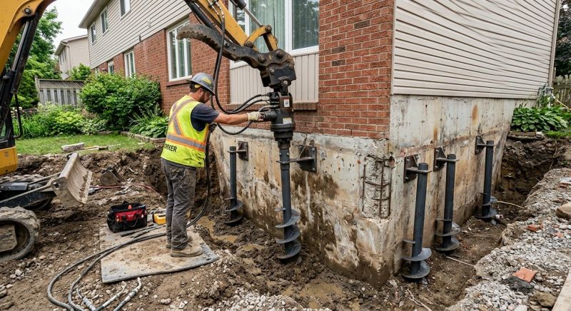 Helical Pile Installation in Needham, MA