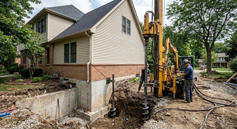 Helical Pile Installation in Needham, MA