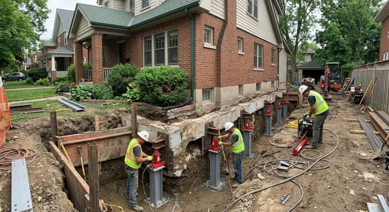 House Underpinning in Needham, MA