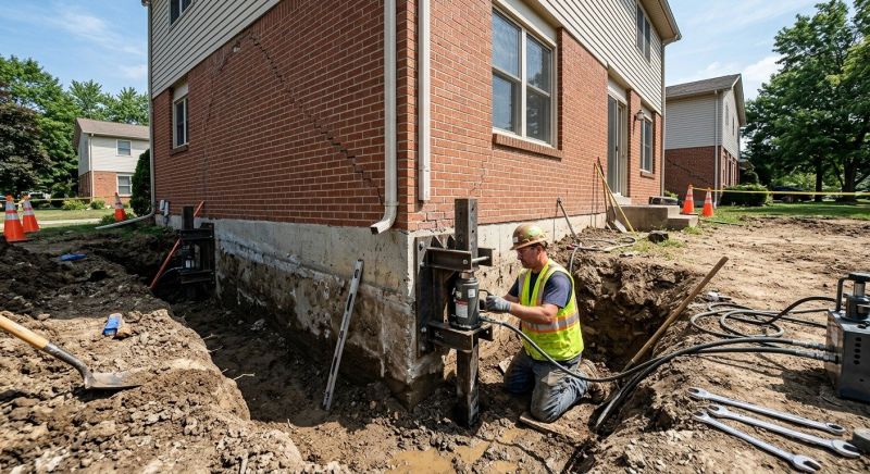 Sinking Foundation Repair in Acton, MA