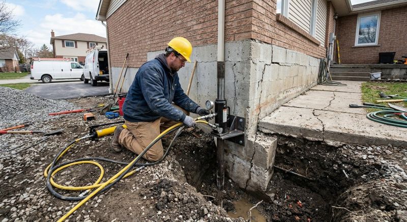 Sinking Foundation Repair in Canton, MA