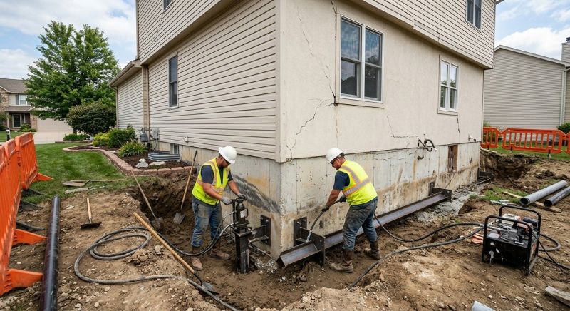 Sinking Foundation Repair in Lincoln, MA