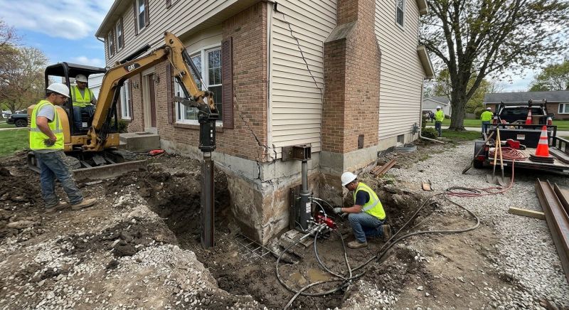 Sinking Foundation Repair in Newton, MA