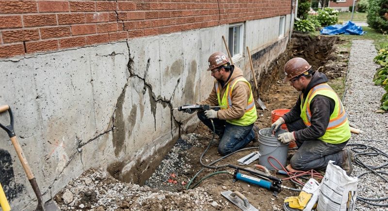 Cracked Foundation Repair in Winchester, MA